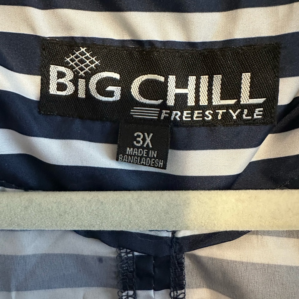 Big Chill Woman’s Navy and White Striped Raincoat - Picture 12 of 16
